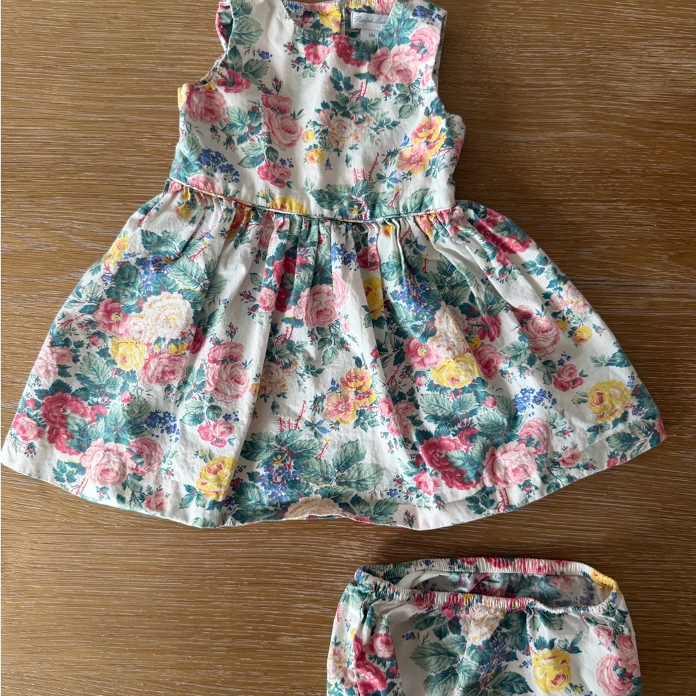 Ralph Lauren Floral Dress with Pink and Green Accents